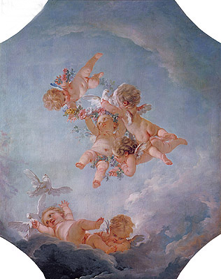 Frühling, n.d. von Boucher | Leinwand-Kunstdruck