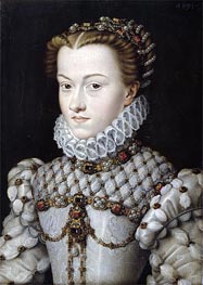 Portrait of Elisabeth of Austria, 1571 von Francois Clouet | Leinwand Kunstdruck