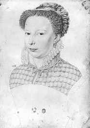 Marguerite of Valois, 1568 von Francois Clouet | Papier-Kunstdruck