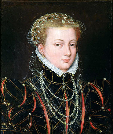 Portrait of Margaret Duchess of Parma, Regent of the Netherlands, c.1559/67 | Francois Clouet | Giclée Leinwand Kunstdruck