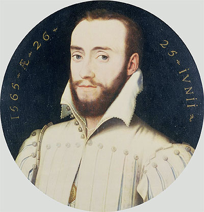 Portrait of a Bearded Gentleman, Aged 26, 1565 | Francois Clouet | Giclée Leinwand Kunstdruck