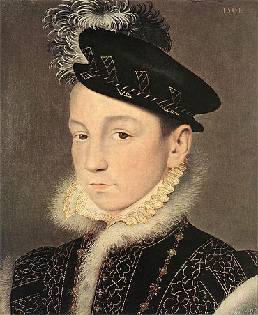 Portrait of King Charles IX of France, 1561 | Francois Clouet | Giclée Leinwand Kunstdruck