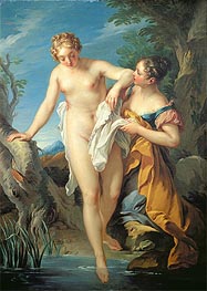 The Bather and her Maid, undated by Francois Lemoyne | Canvas Print