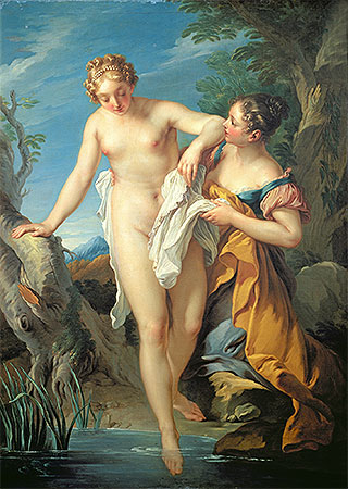 Francois Lemoyne | The Bather and her Maid, undated | Giclée Canvas Print