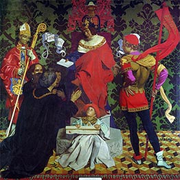 John Cabot and his Sons Receive the Charter from Henry VII to Sail in Search of New Lands | Frank Cadogan Cowper | Painting Reproduction