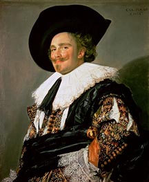 Lachen Kavalier, 1624 von Frans Hals | Leinwand Kunstdruck
