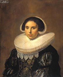 Portrait of a Woman (Sara Wolphaerts van Diemen), c.1630/35 von Frans Hals | Leinwand Kunstdruck