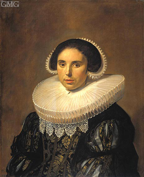 Portrait of a Woman (Sara Wolphaerts van Diemen), c.1630/35 | Frans Hals | Giclée Leinwand Kunstdruck