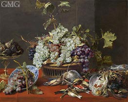 Still Life with Grapes and Game, c.1630 by Frans Snyders | Canvas Print