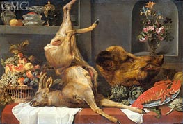 Frans Snyders | Still Life with a Large Dead Game, Fruit and Flowers, 1657 | Giclée Canvas Print