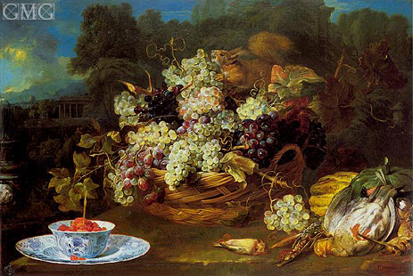 Basket of Fruit in a Landscape with Squirrel, c.1650/60 | Frans Snyders | Giclée Canvas Print