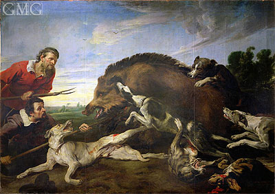 The Wild Boar Hunt, c.1640 | Frans Snyders | Giclée Canvas Print