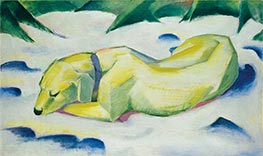 Dog Lying in the Snow, c.1911 by Franz Marc | Art Print