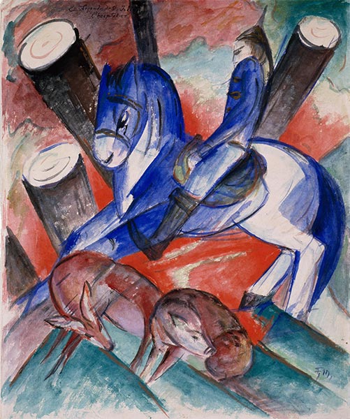 Der heilige Julianus der Gastfreundliche, 1913 | Franz Marc