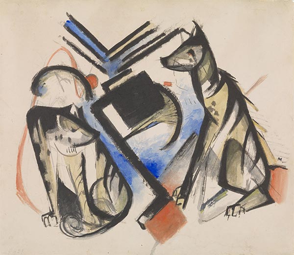 Zwei Wölfe, 1913 | Franz Marc
