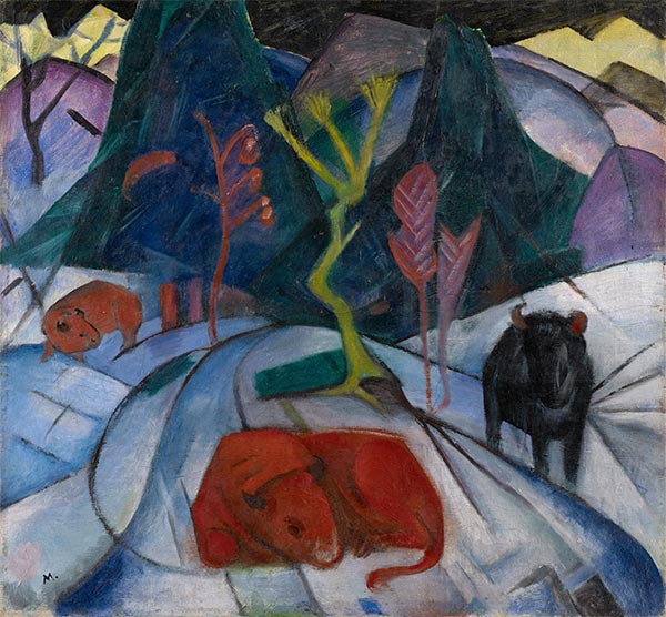 Ein Bison im Winter (Der rote Bison), 1913 | Franz Marc