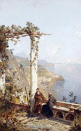 Unterberger | Capuchin Monks from the Monastery in Amalfi above the Bay of Naples, undated | Giclée Canvas Print