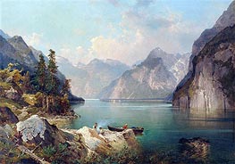 Resting in Alps, c.1876/77 by Unterberger | Canvas Print