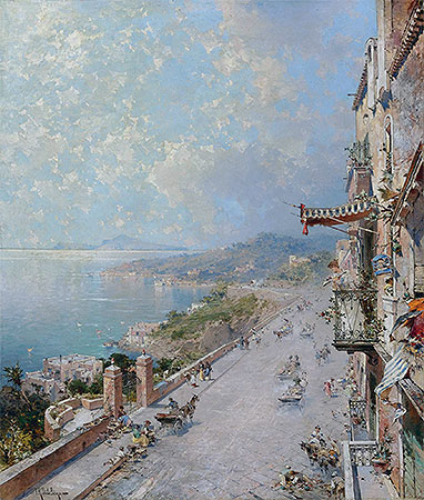 View of Posilipo, near Naples, undated | Unterberger | Giclée Canvas Print