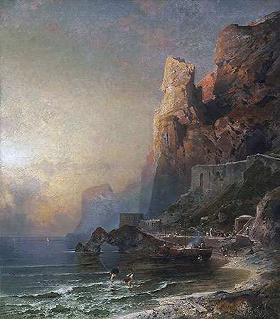 Unterberger | Gulf of Salerno, c.1894/95 | Giclée Canvas Print