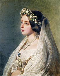 Königin Victoria, 1847 von Franz Xaver Winterhalter | Leinwand Kunstdruck