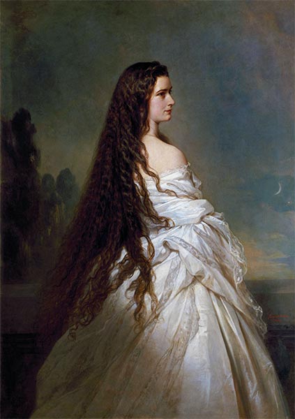 Empress Elisabeth with Loose Hair in a Neglige, 1865 | Franz Xaver Winterhalter | Giclée Canvas Print