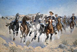 Frederic Remington | Dismounted: The Fourth Troopers Moving the Led Horses, 1890 | Giclée Canvas Print