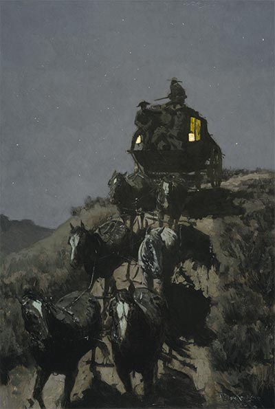 The Old Stage-Coach of the Plains, 1901 | Frederic Remington | Giclée Leinwand Kunstdruck