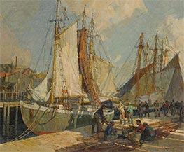 Hafenszene, n.d. von Frederick J. Mulhaupt | Leinwand Kunstdruck