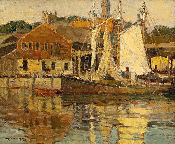 Atlantis Wharf, Gloucester, Massachusetts, c.1920 | Frederick J. Mulhaupt | Giclée Canvas Print