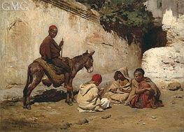 Frederick Arthur Bridgman | Arab Children Playing Cards, 1873 | Giclée Canvas Print
