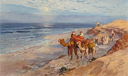 An der Küste von Tanger, der Atlantik, 1925 von Frederick Arthur Bridgman | Kunstdruck