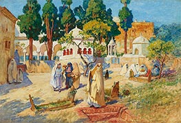 Tag der arabischen Frauen auf dem Friedhof von Bou-Kobrine, 1925 von Frederick Arthur Bridgman | Kunstdruck