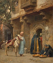 Eine Straße in Kairo, 1878 von Frederick Arthur Bridgman | Kunstdruck