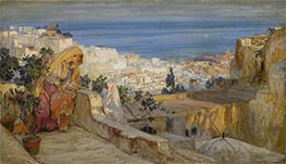 Arab Women on a Rooftop, Algiers Beyond, undated by Frederick Arthur Bridgman | Art Print