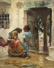 The Sewing Lesson | Frederick Arthur Bridgman | Painting Reproduction