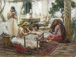 In der Landstadt, Algier, 1888 von Frederick Arthur Bridgman | Leinwand Kunstdruck