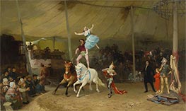 Der amerikanische Zirkus in Frankreich, c.1869/70 von Frederick Arthur Bridgman | Leinwand Kunstdruck