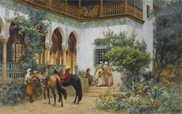 Ein nordafrikanischer Innenhof, 1879 von Frederick Arthur Bridgman | Kunstdruck