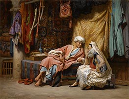Auf dem Souk, Tunis, 1874 von Frederick Arthur Bridgman | Leinwand Kunstdruck