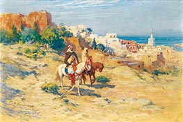 Zwei Reiter in Algier, undated von Frederick Arthur Bridgman | Leinwand Kunstdruck