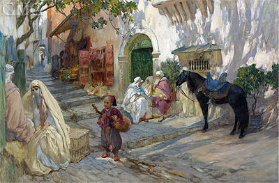 A Street Scene in Algeria, undated | Frederick Arthur Bridgman | Giclée Canvas Print