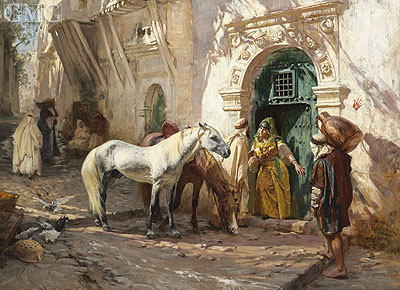 Frederick Arthur Bridgman | Scene in Morocco, 1885 | Giclée Canvas Print