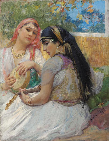 Zwei junge algerische Frauen, n.d. | Frederick Arthur Bridgman | Giclée Leinwand Kunstdruck