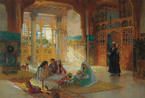 Interieur eines arabischen Palastes, n.d. | Frederick Arthur Bridgman | Giclée Leinwand Kunstdruck