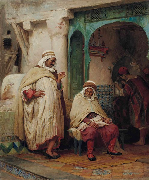 Die Konversation, Algier, 1874 | Frederick Arthur Bridgman | Giclée Leinwand Kunstdruck