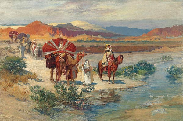 Frederick Arthur Bridgman | A Caravan in the Desert, undated | Giclée Canvas Print