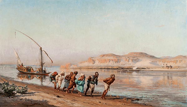 Frederick Arthur Bridgman | Towing on the Nile, 1875 | Giclée Canvas Print