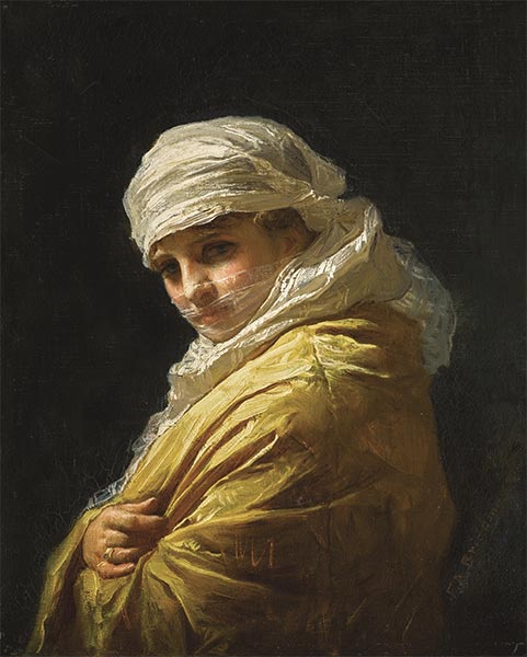 Young Woman in a White Turban, undated | Frederick Arthur Bridgman | Giclée Canvas Print