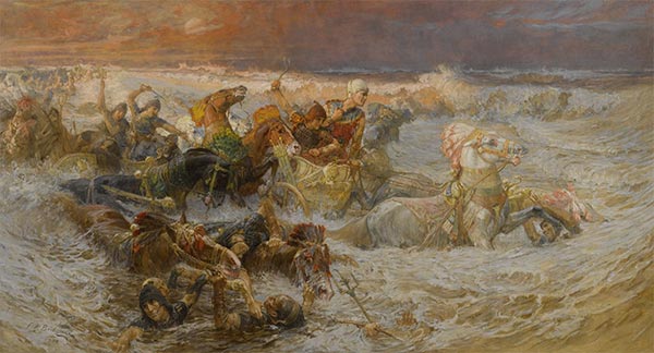 Frederick Arthur Bridgman | Pharaoh and his Army Engulfed by the Red Sea, 1900 | Giclée Canvas Print